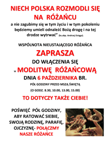 NIECH POLSKA ROZMODLI SIĘ  NA RÓŻAŃCU